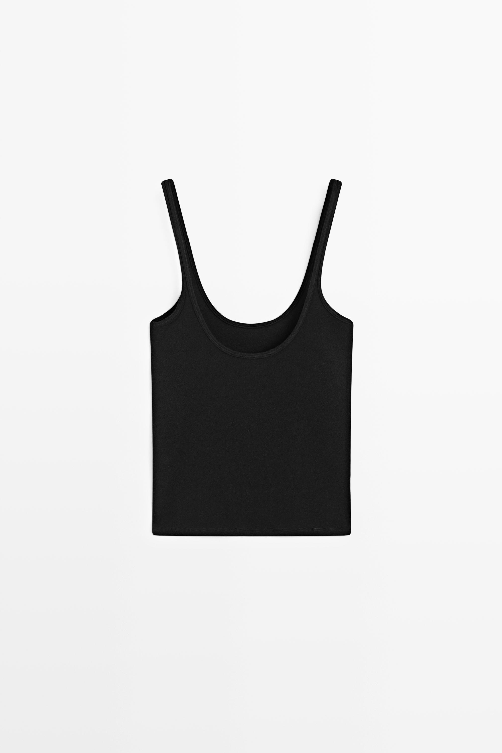 Strappy cotton blend top
